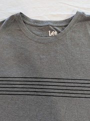 Lee Shirt Mens 2XL Gray Striped Pima Cotton Tagless Stretch Short Sleeve Tee