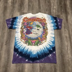 Vtg Y2K 2000 Grateful Dead Liquid Blue Terrapin Moon Tie Dye T Shirt Men’s L