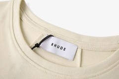 RHUDE Coastal Sunset Retro Poster Men Women Short sleeved T-shirt White