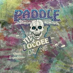 Vintage 90s Paddle Ocee River Shirt L Tie Dye Skull River Tennessee Rafting