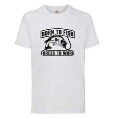 Fishing Forced To Work Fish Humour Novelty T Shirt Various Colours And Sizes