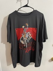 Cowboy Killers Skeleton On Horse TShirt Size L Grey Short Sleeve Preowned Good