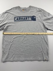 Carhartt Shirt Mens XL Gray Long Sleeve Logo Tee Original Fit Tagless Workwear