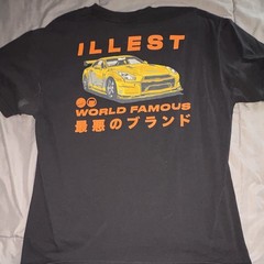 illest Men’s L Black Cars Graphic Print Logo T-Shirt Cotton Jersey Crew Neck