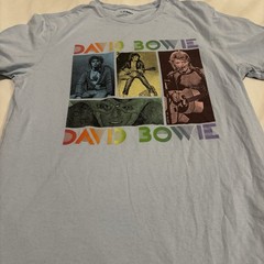 David Bowie Collage T Shirt Size Medium Lite Blue Old Licensed Navy