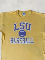 Vintage 80s LSU Single Stitch Russell’s Athletic T Shirt Made In US Large Yellow