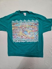 Hanes Shirt Mens XL Green Cabo Mexico Graphic Crew Jersey Cotton 50/50