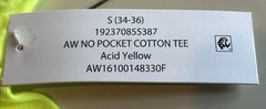 Athletic Works Loose Fit No Pocket Cotton Tee Men Sz S (34-36) NWT Acid Yellow