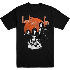 Led Zeppelin Orange Circle T-Shirt Black New