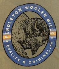Pendleton Mens Bison Graphic T-Shirt Buffalo Sunset Heritage Khaki Tee Men’s L