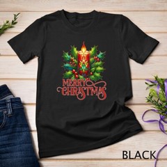 Beautiful and Festive Holiday Candle Graphic Funny Christmas Unisex T-shirt