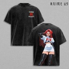 Jessie James Team Rocket Vintage Anime Graphic Tee Double Sided Tee