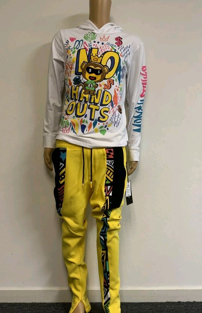 No Hand Out Walking-Suit Outfit Design Top & Bottom Unisex Size L (True to Size)