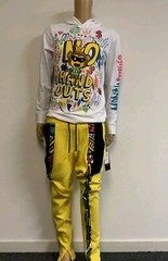 No Hand Out Walking-Suit Outfit Design Top & Bottom Unisex Size L (True to Size)