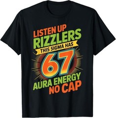 Sigma Has 67 Aura Number 67th Aura Farming Ice Cream Drip T-Shirt