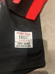 Death Row Records Tupac Shakur Red Black Hockey Jersey Headgear Classics Sz XS
