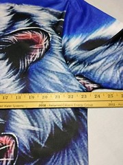 (L/XL)White Tiger With Cub Graphic Tee Blue (Unbranded) Poly Blend Fabric