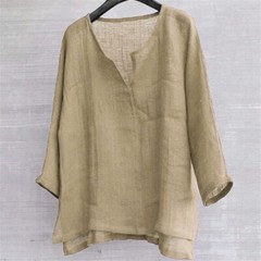 Mens Shirts Blouse Linen Cotton Baggy Kaftan Trends Shirts Casual Tops