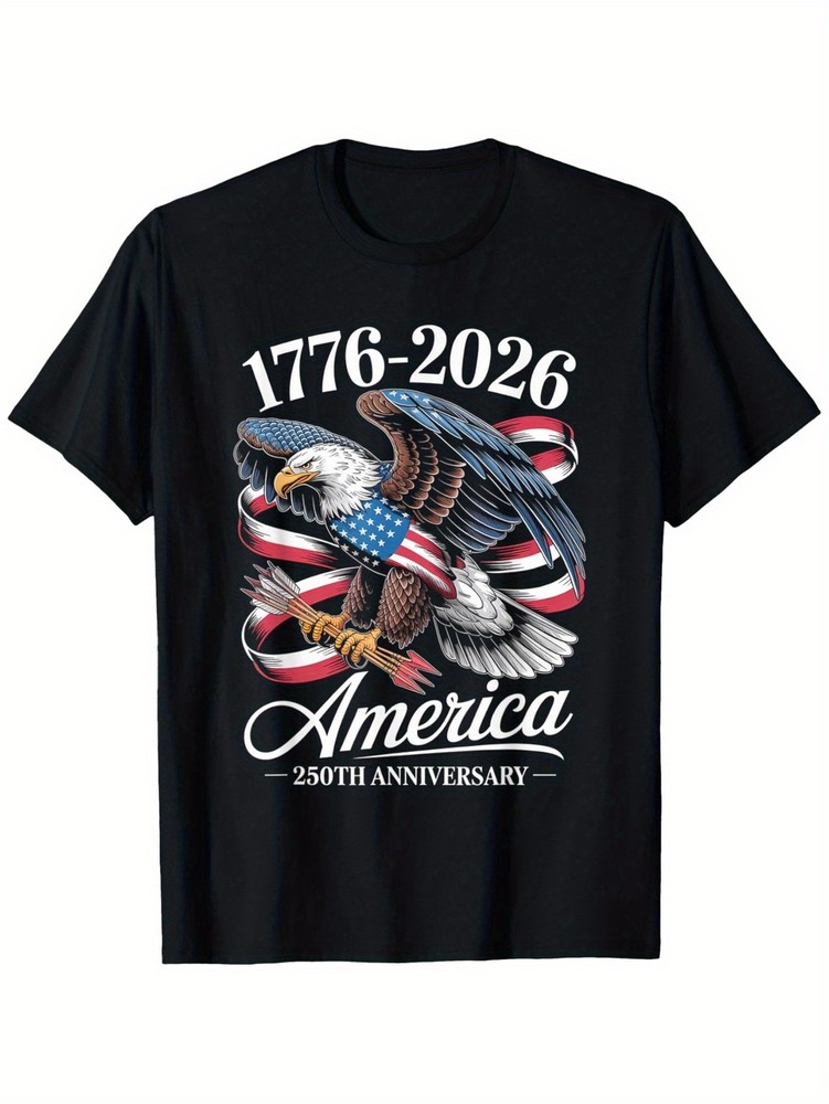 USA 250th Anniversary 1776-2026 Eagle Flag Patriotic July 4th T-Shirt