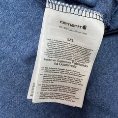 Carhartt Pocket T-Shirt Mens 2XL Blue Heather Short Sleeve Workwear Tee
