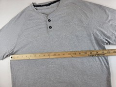 Public Rec Men’s Go-to Henley Tee Gray Stretch Short Sleeve Shirt Sz M