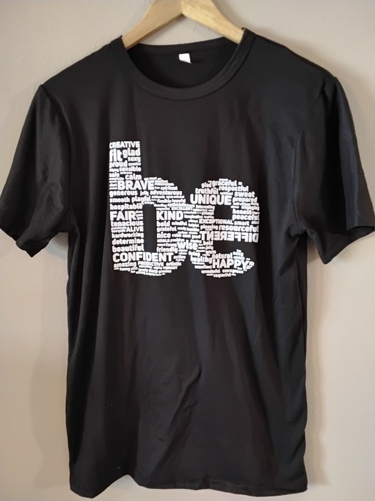 BE Uni-Sex Black T-Shirt, Small