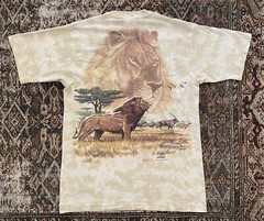 VTG 90s Liquid Blue Lion All Over Print SZ L Rare 1997 AOP Single Stitch Safari