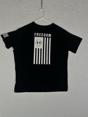 Under Armour HEATGEAR T-Shirt Men’s 3XL Black Loose Fit Freedom American Flag