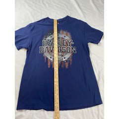 Harley Davidson Las Vegas Nevada T-Shirt Mens Large Blue American Flag Graphic