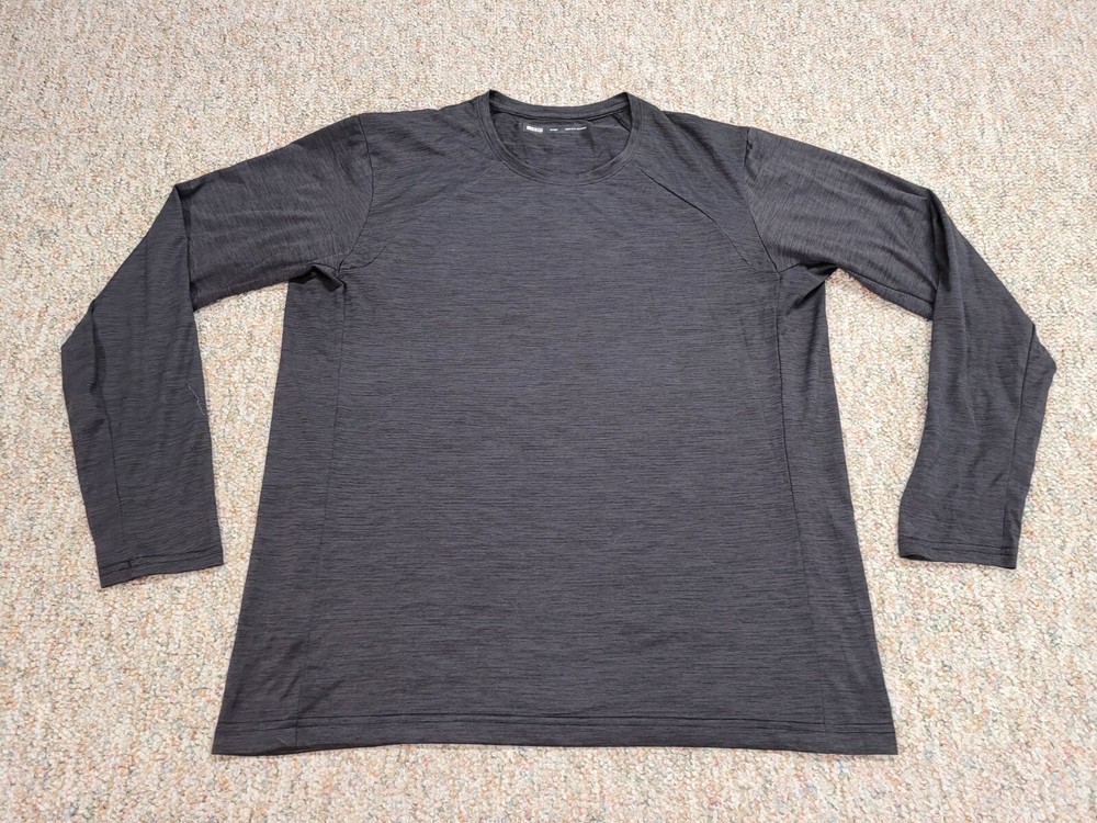 REI Coop Shirt Mens Large Heather Black Long Sleeve Performance Outdoors Hiking