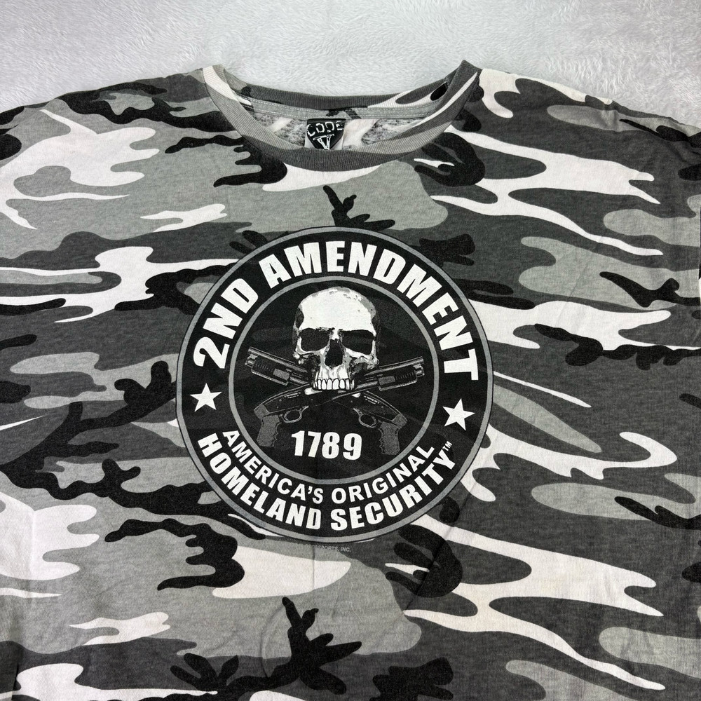 Code V5 Military Camo Shirt Mens XL Gun Rights Patriotic Militia 2nd Amendment
