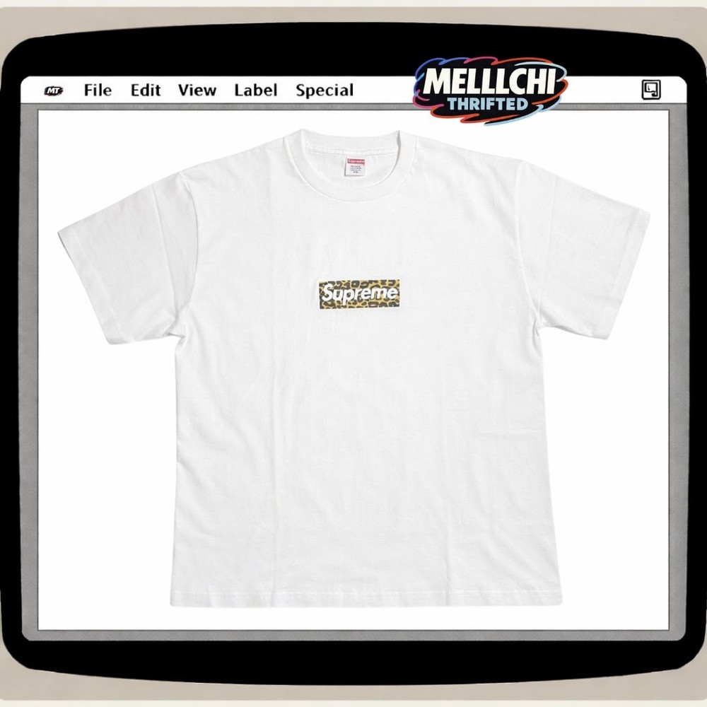 Supreme XXL Shanghai Store Opening Leopard Box Logo Tee White 2024