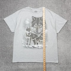 DOM Wolves Moon Nature Mens XL Gray Short Sleeve T-Shirt