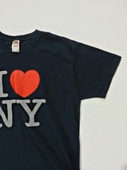 Fruit Of The Loom Cotton T-shirt Mens XL Black I Love NY Graphic Heavywieght Tee