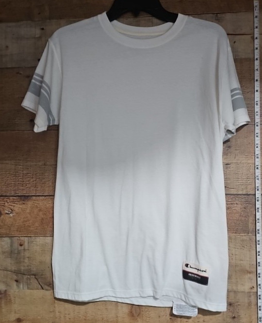 CHAMPION T-Shirt Men’s SMALL WHITE Short Sleeve Crew Neck Cotton Polyester RAYON