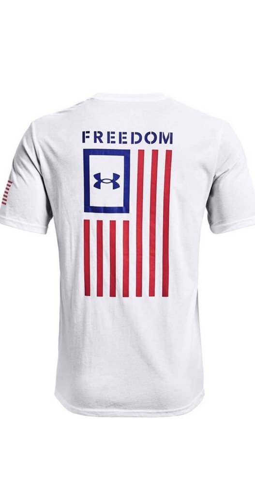 Under Armour UA Men’s NEW Freedom Flag Cotton Loose Fit Graphic T-Shirt 3 XL