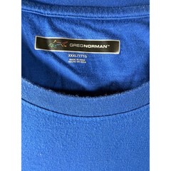 Greg Norman Mens XXXL Blue Short Sleeve Pocket T-Shirt Shark Logo Cotton Tee