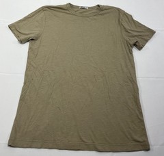 Buck Mason Crew Neck T-Shirt Straight Hem Size Small Beige Brown Casual