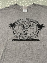 Vintage Y2K Hawaii Marine Football T-Shirt XL Gray Alstyle AAA MCBH USMC 90s
