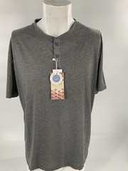 Jachs Signature Soft Touch Henley Shirt XL Gray Poly Viscose NWT $65 YGI K2-379