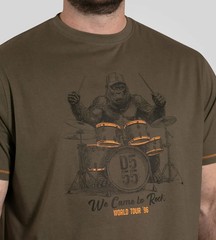 D555 Duke Big Mens T-Shirt Gorilla Playing Drums Print Plus Size 2XL-10XL 601804