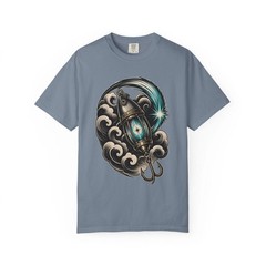 Blackwork Comet Fishing Lure Lantern T-Shirt Graphic