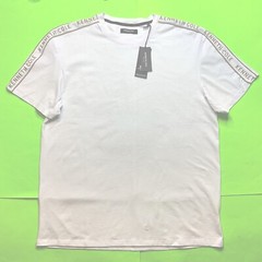 New KENNETH COLE Men’s Short Sleeve T-shirt Size XXL White w/Beige