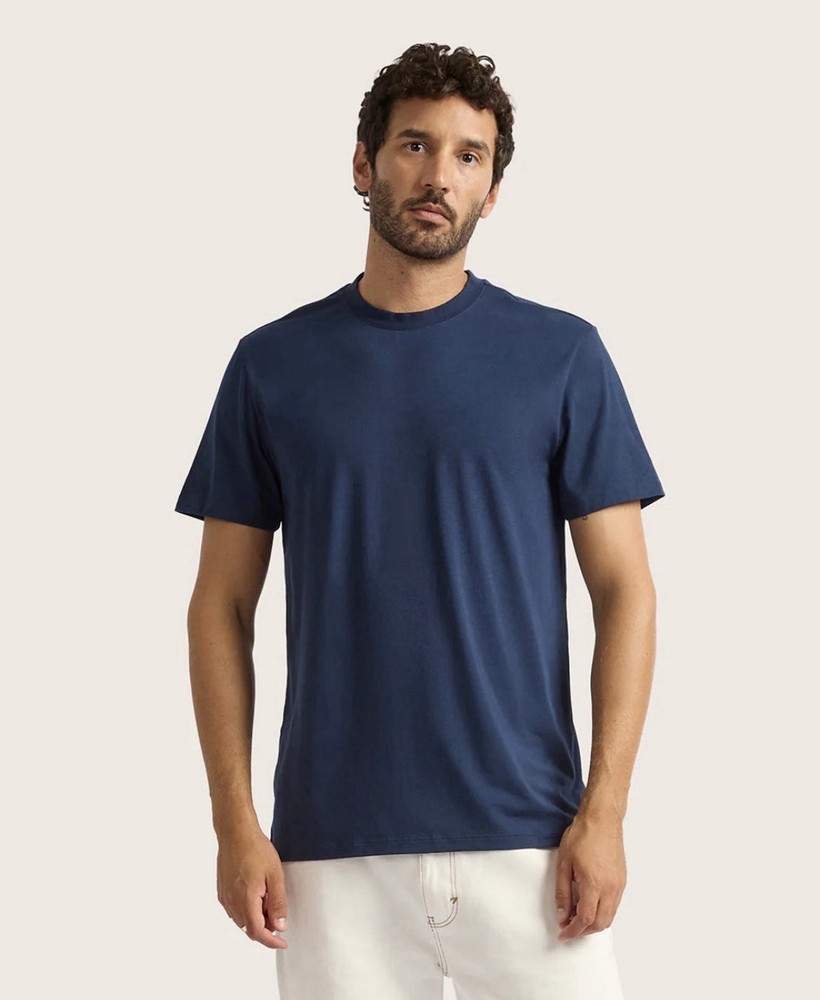 Boody Men’s Classic Crew Neck T-Shirt In Midweight Bamboo Navy Size Large