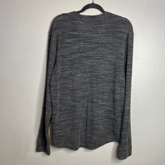 American Eagle Henley Shirt Mens Size L Heathered Gray Space Dye Long Sleeve