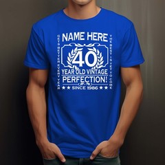 Men’s 30th Birthday T-Shirt Classic add NAME, AGE, YEAR 1996 PERSONALISED