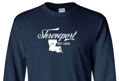 Shreveport Louisiana State T-Shirt Long Sleeve Graphic Tee Unisex apparel Design