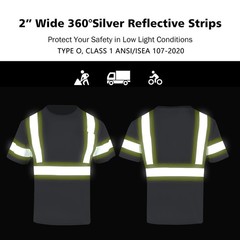 3pcs Safety Reflective High Visibility Shirts for Men ANSI Class 1 Hi Vis Con…