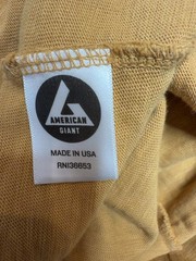 AMERICAN GIANT Mustard Gold Supima Cotton Short Sleeve Tee Shirt Sz M