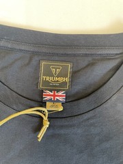 Triumph Motorcycles T-Shirt Mens Large Burnham Jet Black Spellout Logo Cotton